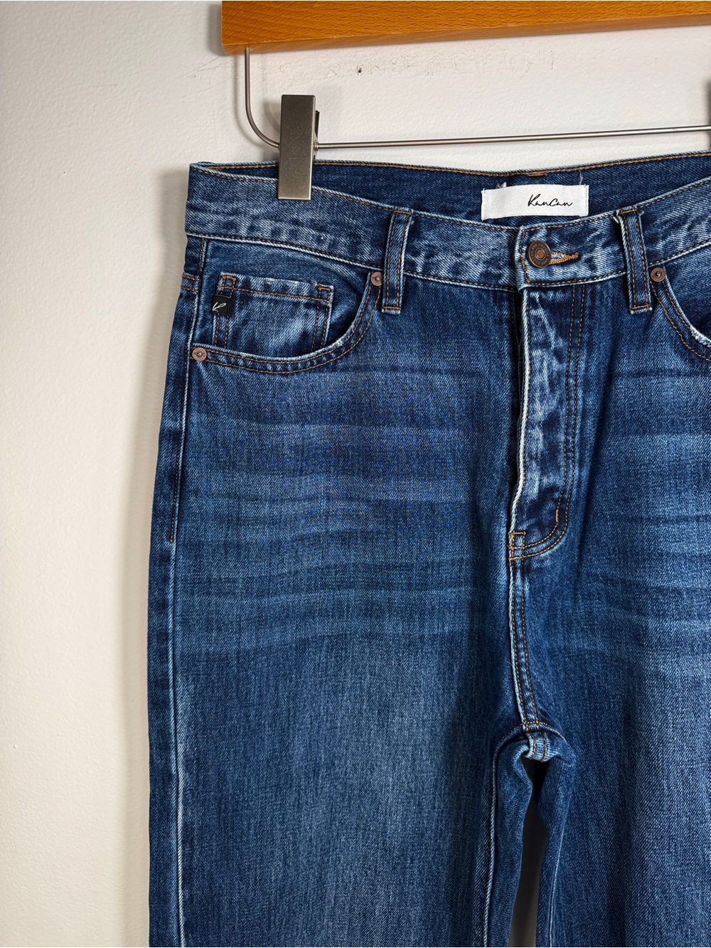 KanCan Dark Wash 90’s Ultra High Rise Wide Leg Flare Jean- Size 9 - Picture 4 of 9